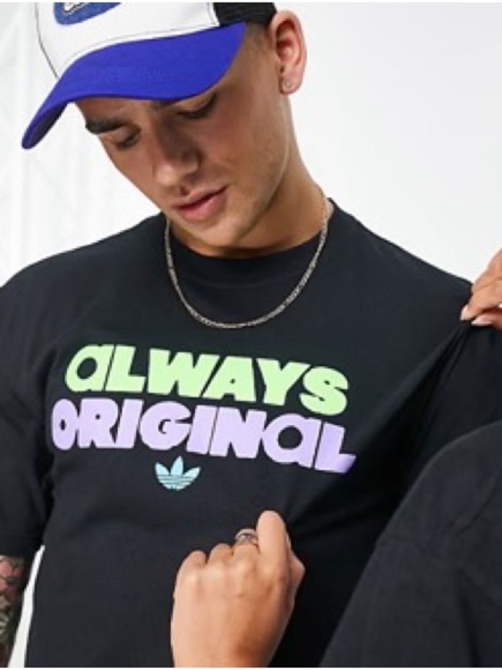 Men’s Adidas Originals Always Original T-Shirt Sz: S Color: Black/Purple/Neon G